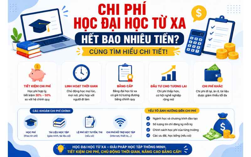 Chi Phí Học Đại Học Từ Xa Hết Bao Nhiêu Tiền? Bảng So Sánh Chi Tiết