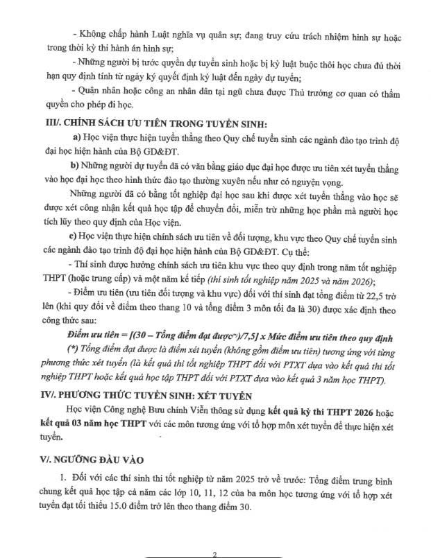 Quy định về tuyển thẳng v&agrave; c&ocirc;ng thức t&iacute;nh điểm ưu ti&ecirc;n.