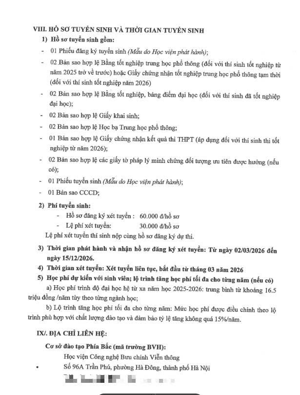 Danh mục hồ sơ, học ph&iacute; dự kiến v&agrave; địa chỉ li&ecirc;n hệ.